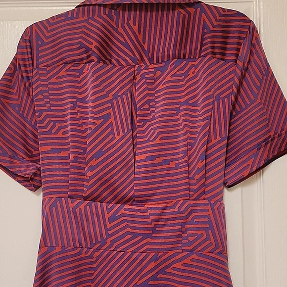 TAHARI ASL collared short sleeve wrap dress - Picture 3 of 5